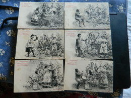 SERIE DE 6 CARTES               EBAUCHE D'IDYLLE             PAR BERGERET - Collections & Lots