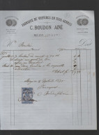 Mézin (47) Facture BOUDON AINE Fabrique  De Voitures  En Tous Genres   1875 (avec Timbre Fiscal) ( PPP42664A) - Covers & Documents