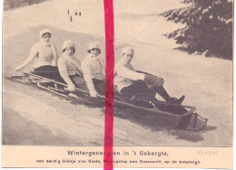 Wintersport , Bobslee - Prins Carlo , Roemenië - Orig. Knipsel Coupure Tijdschrift Magazine - 1911 - Unclassified