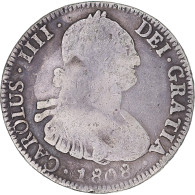 Monnaie, Bolivie, Charles IV, 4 Réales, 1808, Potosi, TB+, Argent - Bolivia