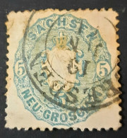 SAXONY 1863 5ngr Coat Of Arms Used SG45 CV£80 - Sachsen