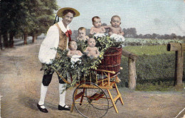 FANTAISIE - Les Bébés Dans Brouette Et Panier - Carte Postale Ancienne - Baby's