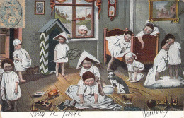 FANTAISIE - Les Bébés à La Caserne Militaire - Carte Postale Ancienne - Babies