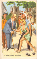 HUMOUR - Une Belle Blonde - Club De Pétanque - Formation Des Jeunes - Carte Postale Ancienne - Humor