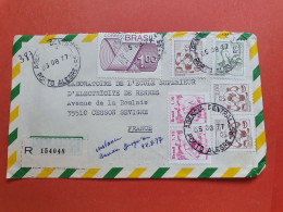 Brésil - Enveloppe En Recommandé De Porto Alegre Pour La France En 1977 - Réf 1075 - Lettres & Documents