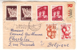 Bulgarie - Lettre Recom De 1958 - Oblit Plodiv - Expédié Vers Charleroi - Fruits - - Briefe U. Dokumente