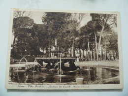 Cartolina Viaggiata "ROMA Villa Borghese - Fontana Dei Cavalli ( Bernini )" 1943 - Parchi & Giardini