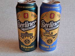 GERMANY .  LOT OF 2 BEER CANS ..''BERLINER GESHICHTE'' CAN..500ml.BERLINER DOM..BRANDENBURGER TOR - Dosen