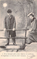 COUPLES - Homme Chapeau Melon Et Femme Au Chapeau Sur Un Pont 264 / 2 -  Carte Postale Ancienne - Couples