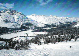 CH - GR - Skibelt Corvetsch 3303 M Avec Vue Sur Silvaplana (Haute-Engadine) - Circulée Pour La France Le 07/02/1990 - Silvaplana