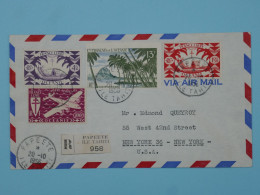 BT15  ET. OCEANIE BELLE LETTRE RECOM. 1956  PAPEETE A NEW YORK USA  +AFF. PLAISANT +++ - Lettres & Documents