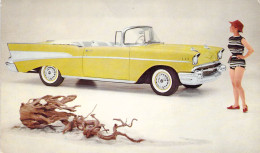 TRANSPORT - Voiture - 1957 CHEVROLET - Bel Air Convertible - Coronado Yellow - Carte Postale Ancienne - PKW