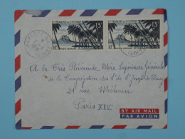 BT15  ET. OCEANIE BELLE LETTRE 1958  PAPEETE A  PARIS FRANCE +PA 32 +AFF. PLAISANT +++ - Cartas & Documentos