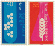 102057 MNH NORUEGA 1966 CENTENARIO DEL NACIMIENTO DE SAMUEL EYDE Y KRISTIAN BIRKELAND - Unused Stamps
