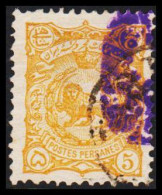 1899. POSTE PERSANE. Lion-issue 5 Ch With Overprint. Thin Spot. (Michel 98) - JF533687 - Iran