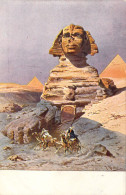 EGYPTE - Sphinx Et Cavaliers - Carte Postale Ancienne - Le Caire