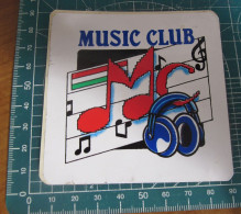 MUSIC CLUB STICKER ADESIVO VINTAGE NEW ORIGINAL - Stickers