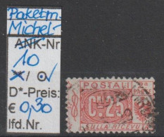 1914 - ITALIEN - Paketmarken "Wappen U. Wertziffer" 25 C Rot - O Gestempelt - S.Scan (it 10o Paket) - Postal Parcels