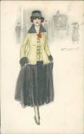 MAUZAN SIGNED 1910s  POSTCARD - WOMAN - N. 247/5 - ANNULLO COMANDO 33 RAGGRUPPAM. D'ASSALTO  (4510) - Mauzan, L.A.