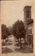 HEYRIEUX  ( ISERE )      EGLISE ET AVENUE DES TILLEULS - Korbach