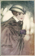 MAUZAN SIGNED 1910s  POSTCARD - WOMAN & FLOWERS - N.230/2 (4518) - Mauzan, L.A.