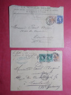 Marcophilie - BELGIQUE - Lot 2 Lettres Enveloppes Timbres 1881 & 1882 (2879) - 1869-1883 Leopold II