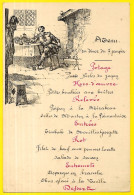 MENU Ancien Illustré : Personnage (militaire Avec Casque Et épée Remisés) Assis à Table Près Cheminée * XIXe - Menus