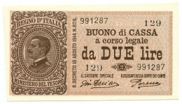 2 LIRE BUONO DI CASSA EFFIGE VITTORIO EMANUELE III 14/03/1920 FDS-/FDS - Regno D'Italia - Altri