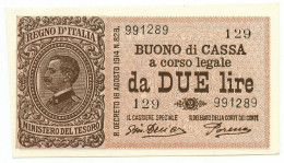 2 LIRE BUONO DI CASSA EFFIGE VITTORIO EMANUELE III 14/03/1920 QFDS - Regno D'Italia – Other