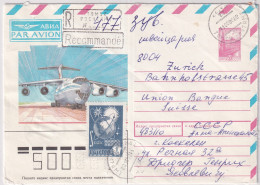 Zusatzfrankatur Auf Bedarfsflugpostganzsachenbrief Gelaufen 1990 Ab TOMSK UDSSR Nach ZÜRICH Suisse - Storia Postale