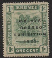 Brunei (34) 1922 Malaya-Borneo Exhibition. Ic. Green. Unused. Hinged. - Brunei (...-1984)