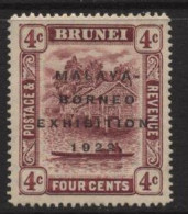 Brunei (40) 1922 Malaya-Borneo Exhibition. 4c. Claret. Unused. Hinged. - Brunei (...-1984)