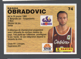 (Basket) Image PANINI 1994 N°74  SAHSA OBRADOVIC (PPP42673/5) - Other & Unclassified