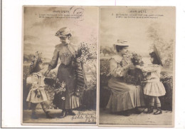 2 CPA PETITE FILLE ET SA MAMAN UN JOUR D'ETE - (style Photo) - - Groupes D'enfants & Familles