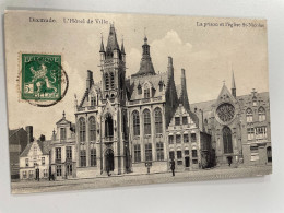 CPA - BELGIQUE - DIXMUDE - L'Hôtel De Ville - Prison Et L'église St Nicolas - Diksmuide