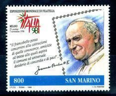 1998 SAN MARINO SET MNH ** Esposizione Mondiale Di Filatelia, Giovanni Paolo II - Ungebraucht