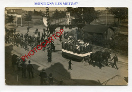 MONTIGNY LES METZ-57-CHAR-Defile-1912-CARTE PHOTO Allemande-FRANCE-MILITARIA- - Metz Campagne