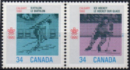 CANADA 1986 - OLYMPIC WINTER GAMES CALGARY 1988 - MINT - ICE HOCKEY / BIATHLON - G - Invierno 1988: Calgary