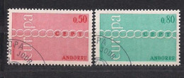 Cept 1971 Andorra Andorre Français Yvertn°  212-13 (°) Oblitéré Cancelled  Cote 12,15 Euro - 1971