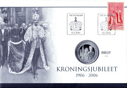 NORWAY 2006 NUMISMATIC COVER 100th ANNIVERSARY OF CORONATION OF KING HAAKON VII - Lettres & Documents