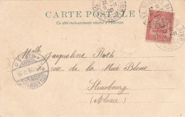 CARTE BIZERTE REGENCE DE TUNIS POUR STRASBOURG ALSACE (ALLEMAGNE) - Storia Postale