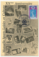 FRANCE - Carte Philatélique - 1,00 Semeuse Oblitéré 20eme Anniversaire Mutuelle Loisirs - Marseille 6/1/1978 - Commemorative Postmarks