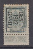 BELGIË - PREO - Nr 22 B - GENT "12" GAND - (*) - Typos 1906-12 (Armoiries)