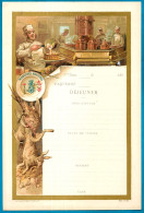 MENU 1ère Classe Paquebot, Ancien, Illustré : MESSAGERIES MARITIMES Thème Cuisinier, Cuisine, Gibier ** XIXe - Menus