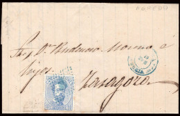 Soria - Edi O 121 - Carta Mat Rombo Puntos Azul + Fech. Tp.II Azul "Agreda" En Frontal - Storia Postale