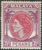 Penang (Malaysia). 1954-57 QEII. 35c MH. SG 39 - Penang