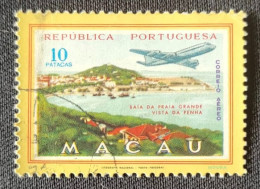 MAC6720U6 - Air Mail - Views Of Macau - 10 Patacas Used Stamp - Macau 1960 - Gebruikt