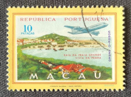 MAC6720UA - Air Mail - Views Of Macau - 10 Patacas Used Stamp - Macau 1960 - Oblitérés