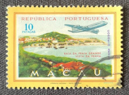 MAC6720UB - Air Mail - Views Of Macau - 10 Patacas Used Stamp - Macau 1960 - Gebruikt