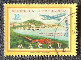 MAC6720UC - Air Mail - Views Of Macau - 10 Patacas Used Stamp - Macau 1960 - Usados